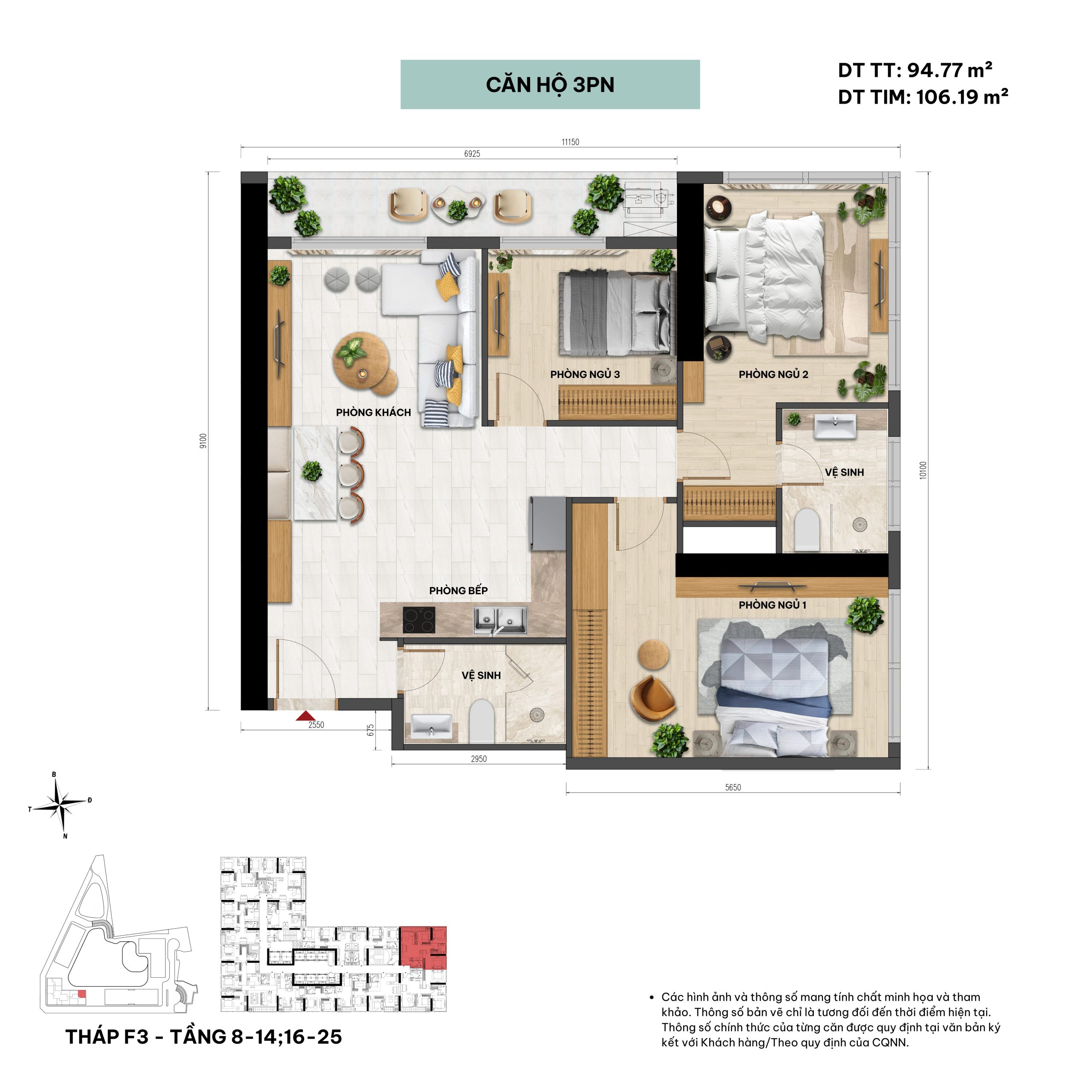 Sun Glory Residence 24 layout-can-ho-3-phong-ngu-sun-glory-residence
